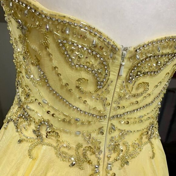 Beautiful Princess Style Strapless Beads & Glitter Party Dress With Shawl - Picture 12 of 16